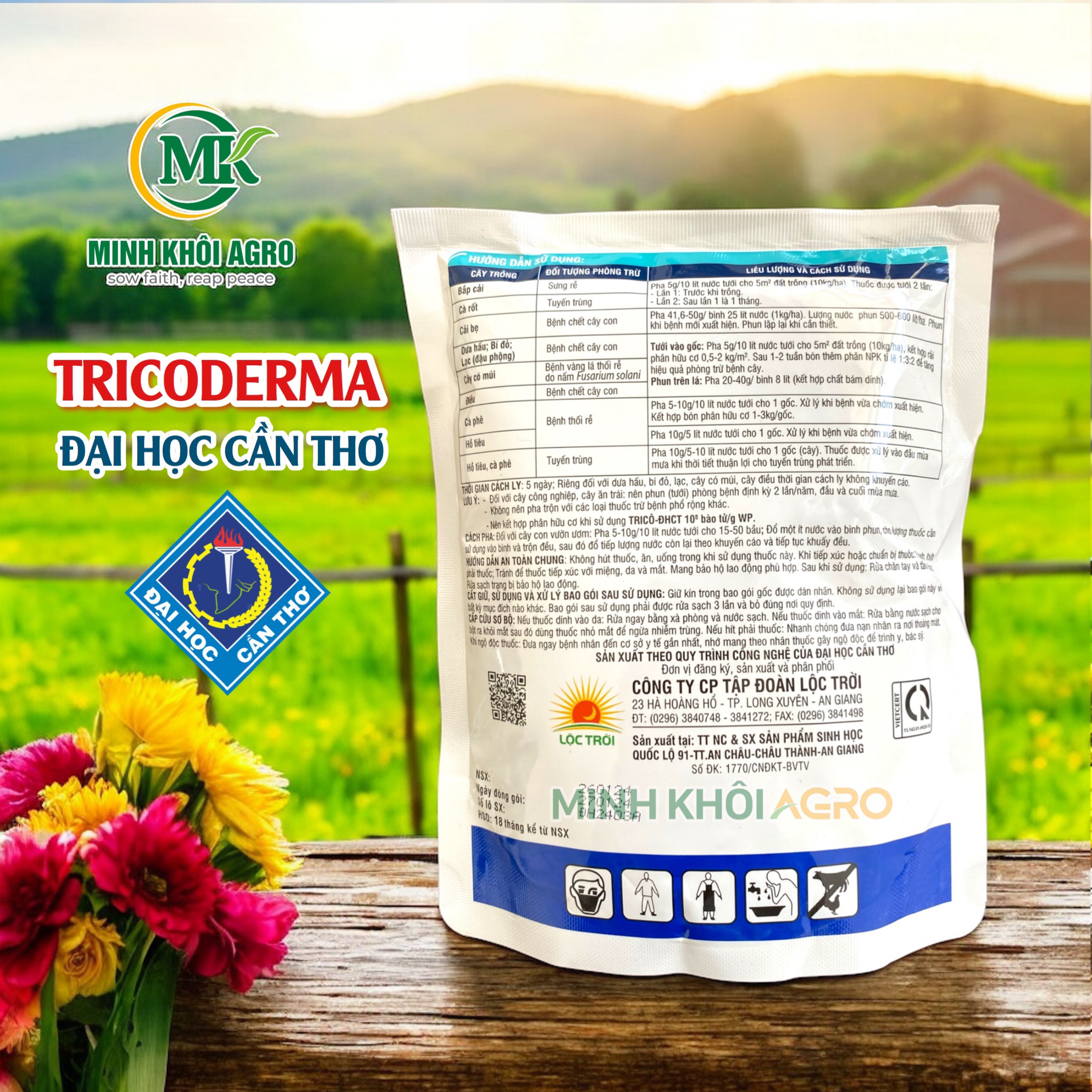 THUỐC TRỪ BỆNH SINH HỌC TRICO-ĐHCT - Gói 1kg